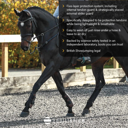 Tri-Zone Open Fronted Tendon Boots, nya generationens hoppskydd, flera färger