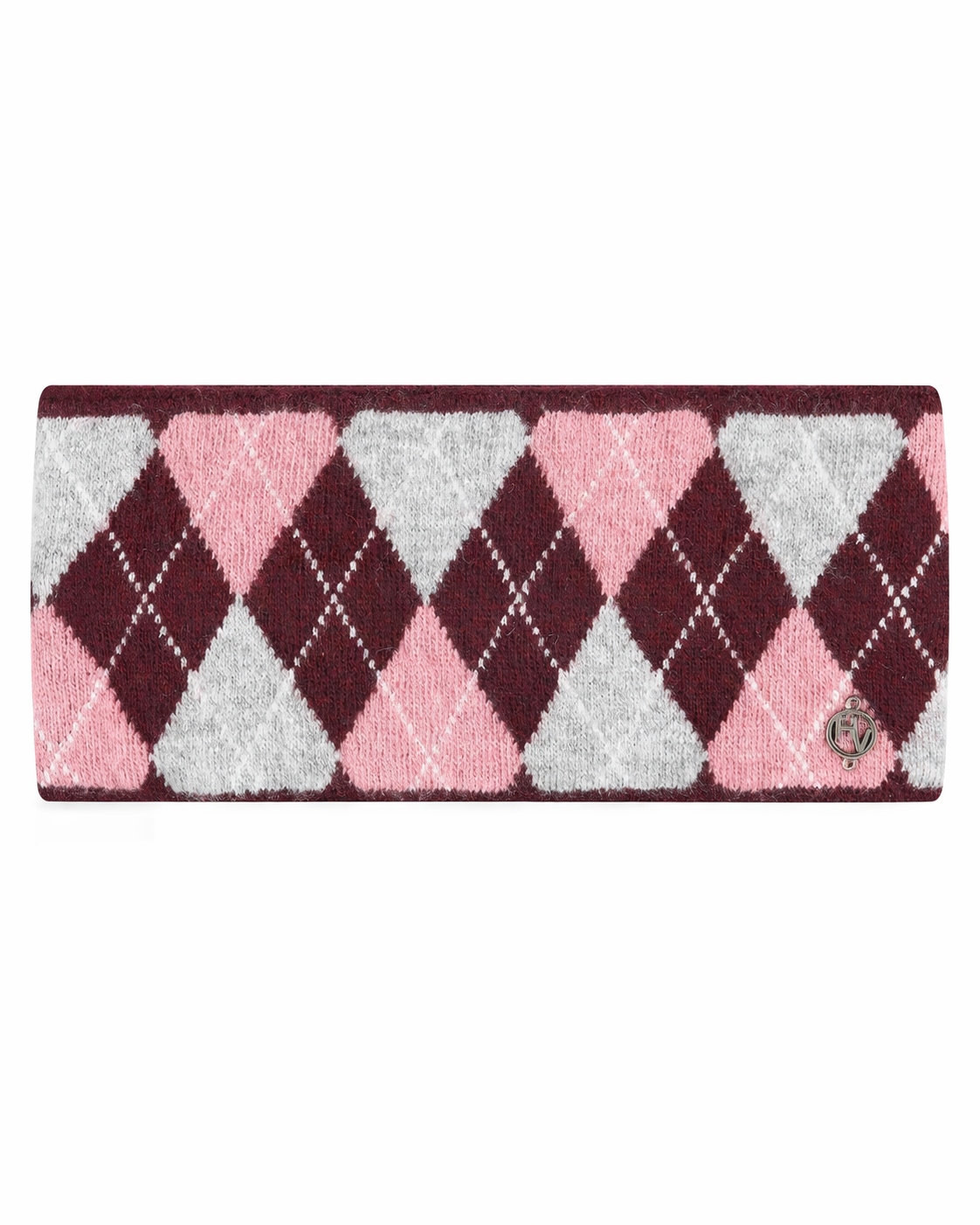 Headband Argyle, stickat pannband