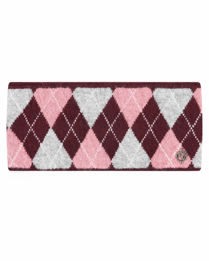 Headband Argyle, stickat pannband