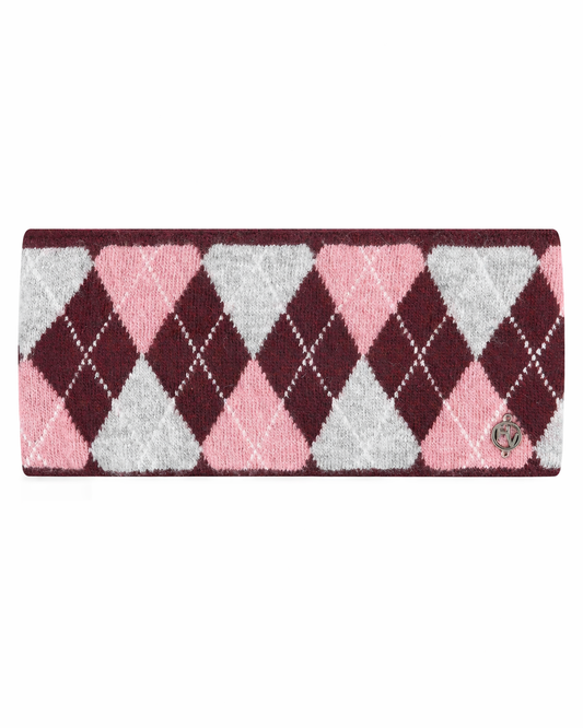 Headband Argyle, stickat pannband