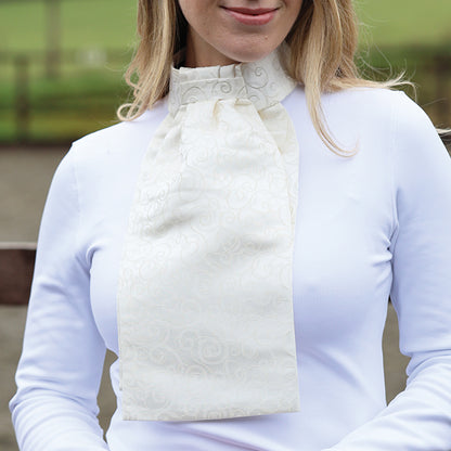 Equetech Deluxe Ready Tied Stock Barcelona Swirl, plastrong med kardborreband