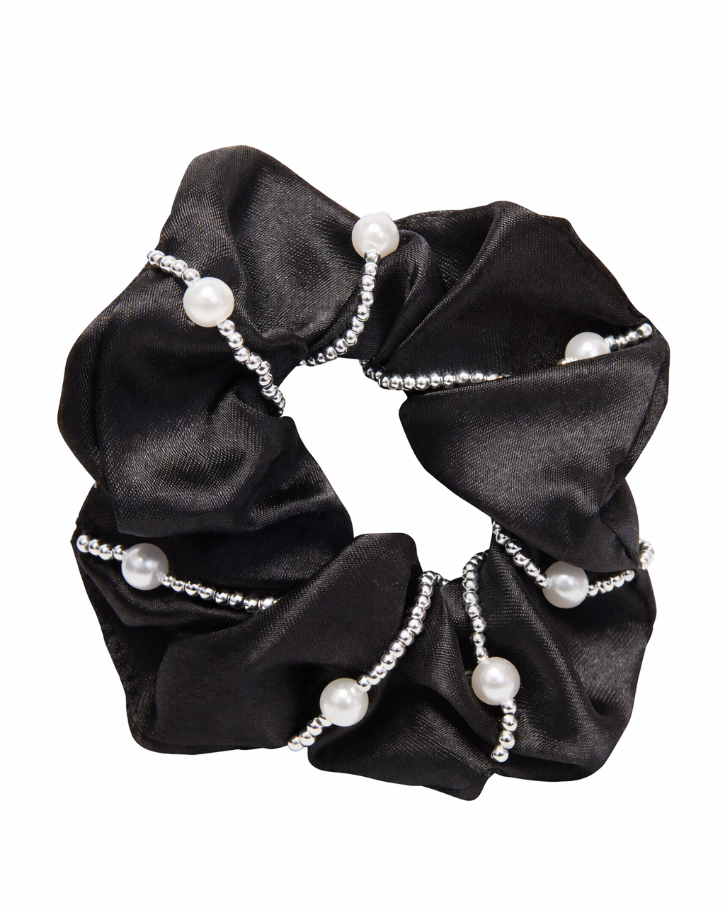 Hair Elastic Crystal Pearl, dekorerad hårsnodd