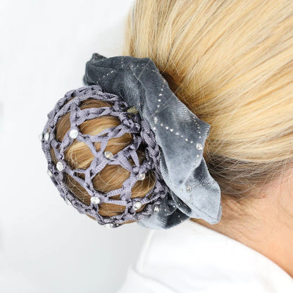 Crystal Bun Net, hårband med kristaller