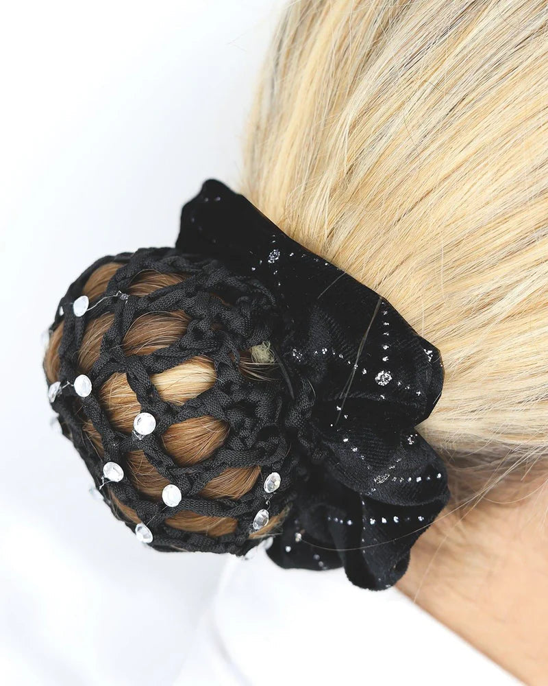 Crystal Bun Net, hårband med kristaller