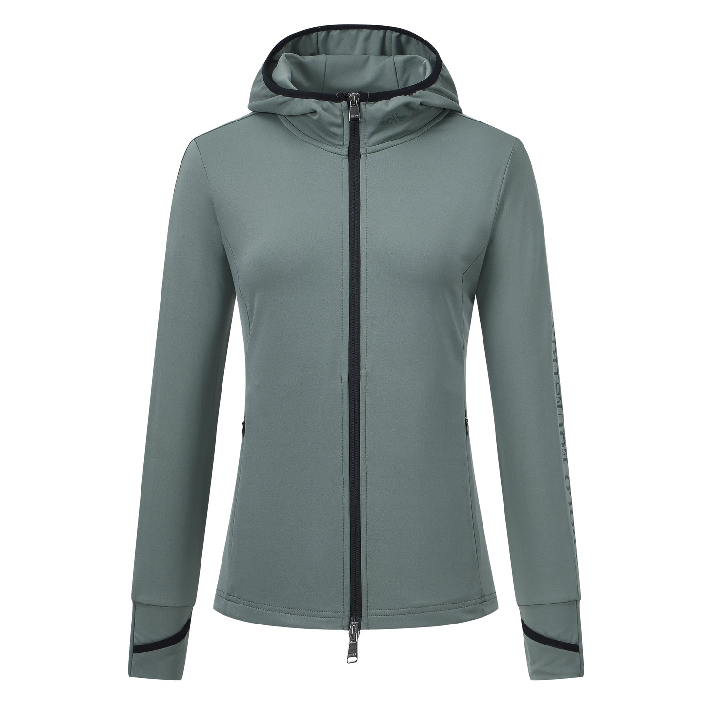 Cardigan Ashley, snygg ridtröja med dragkedja och luva, flera färger