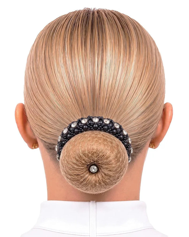 Beaded Crystal Bun Ring Scrunchie, hårsnodd för knut