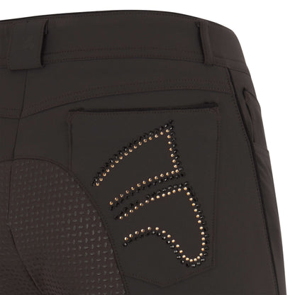 Euro-Star Indigo Diamond Full Grip, helskodda ridbyxor med Swarowski dekorationer